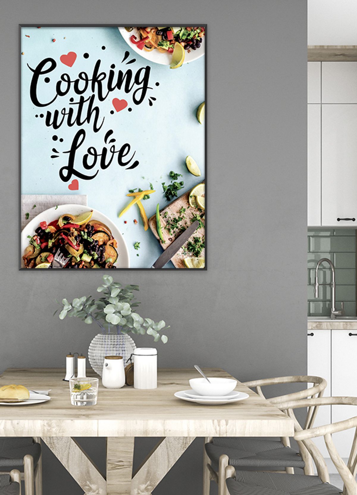 Serie#1_Cooking with love plakat - 21 x 29,7 (A4) Kr. 199,-