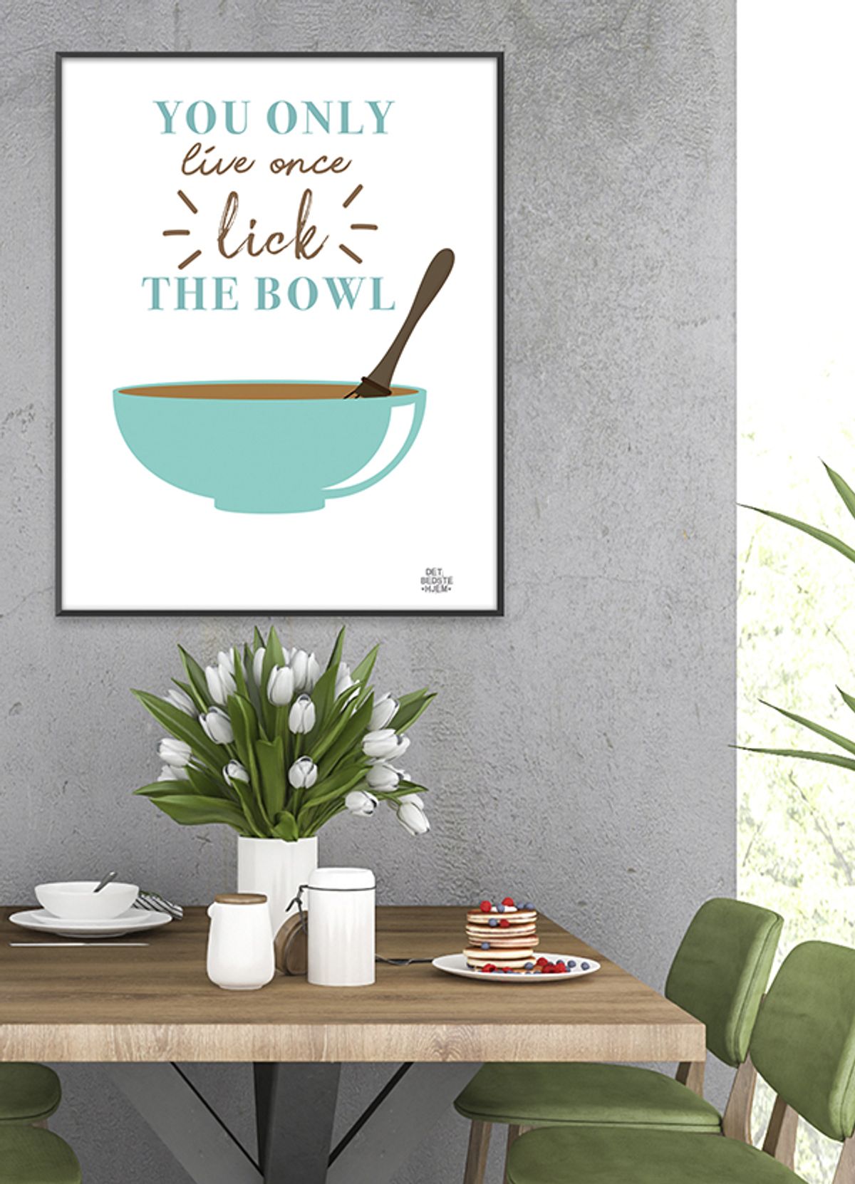 Serie#2_Lick the bowl-plakat - 50 x 70 cm - Kr. 279,-