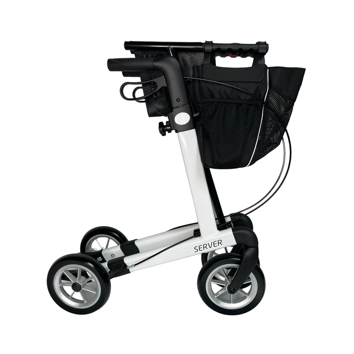 SERVER aluminium rollator - smart, let og klassisk. 6 flotte farver. Bløde pjnkterfrie hjul!