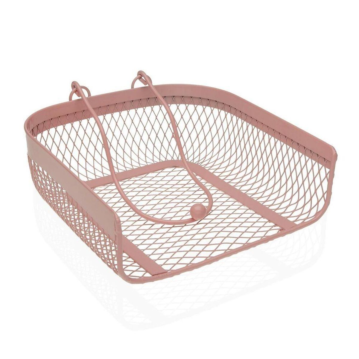 Servietholder Versa Pink Metal Stål 20 x 6,8 x 18,5 cm