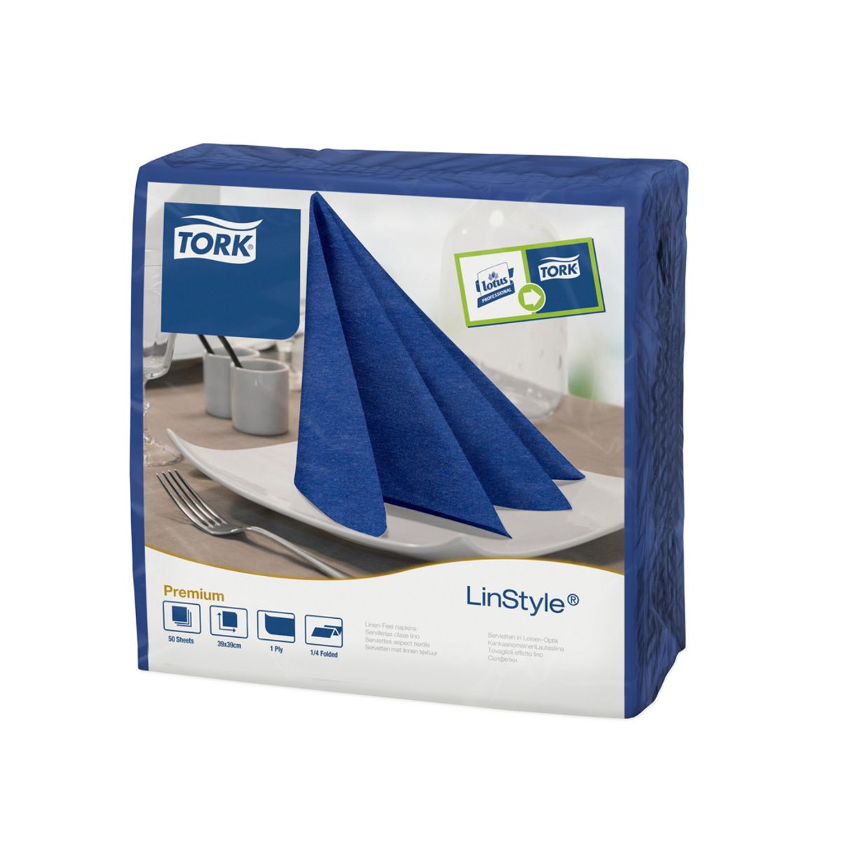 Servietter Linstyle Tork 39x39 cm Midtnight Blue 50 stk