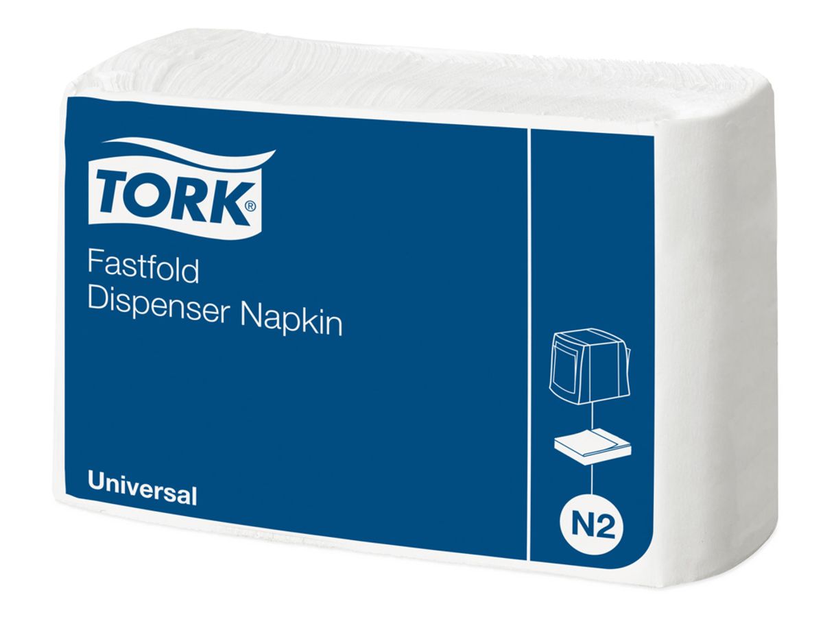 Servietter Tork N2 10933 Fastfold 1-lags Hvid 36x300 stk.