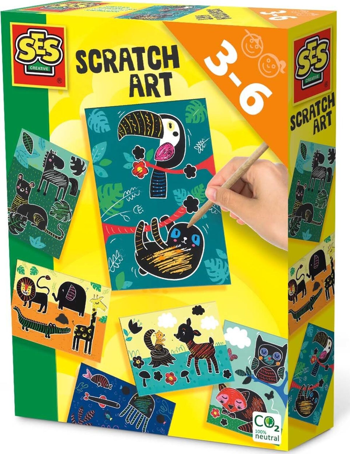 Ses Creative - Scratch Art - Skrabe Billeder - Dyr