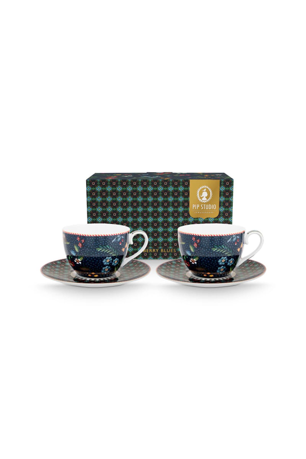 Set/2 Cups and Saucers Berry Blues 280ml