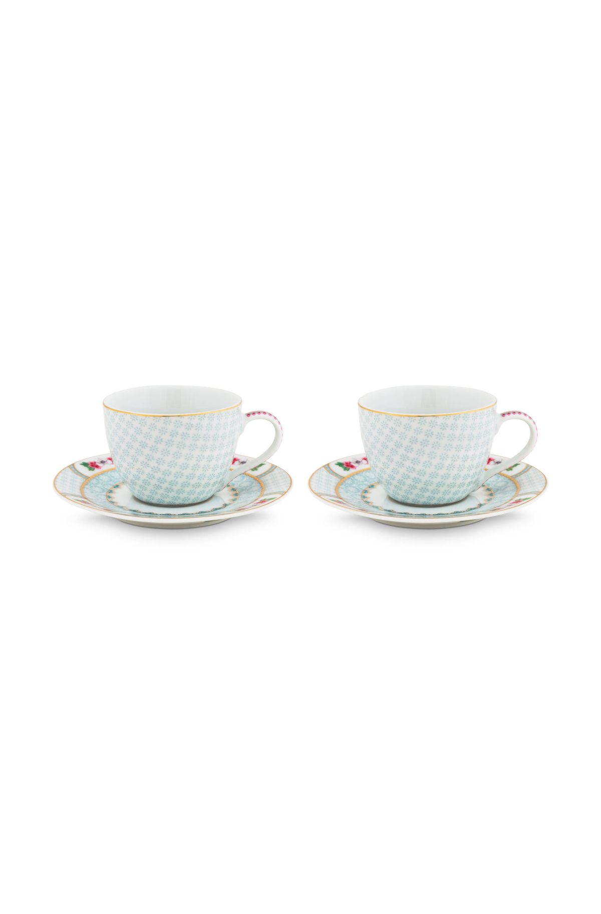 Set/2 Espresso Cups & Saucers Blushing Birds White 120ml