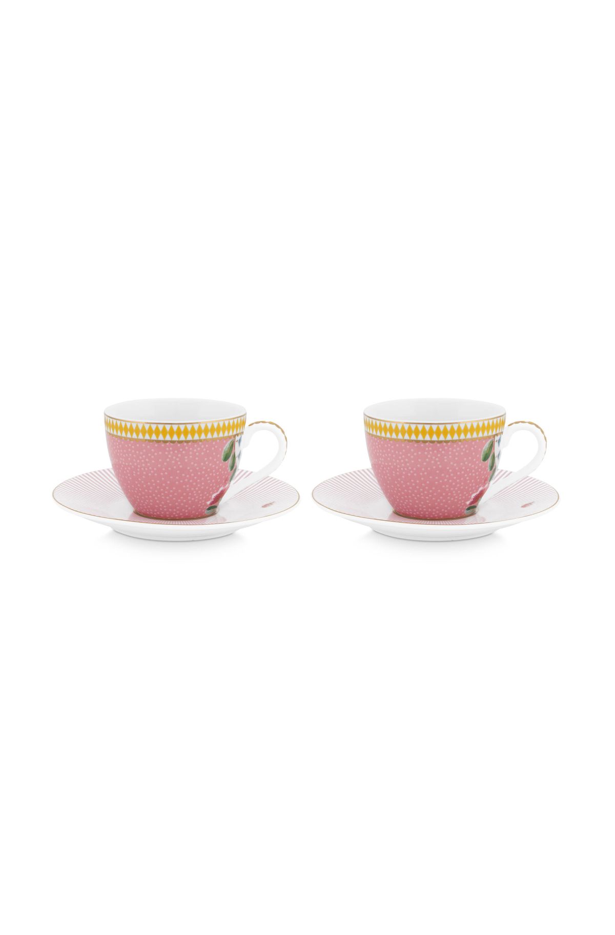 Set/2 Espresso Cups & Saucers La Majorelle Pink 120ml