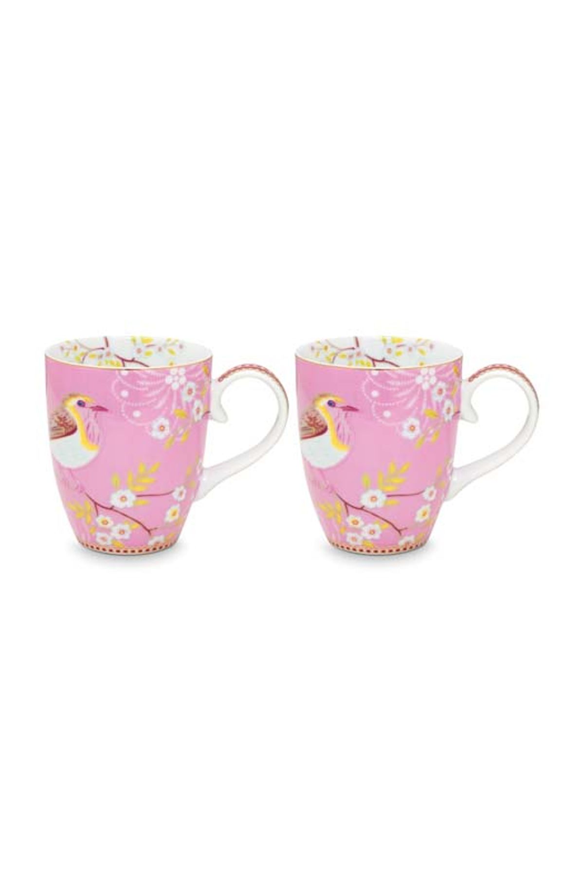 Set/2 Mugs Large Early Bird Pink 350ml