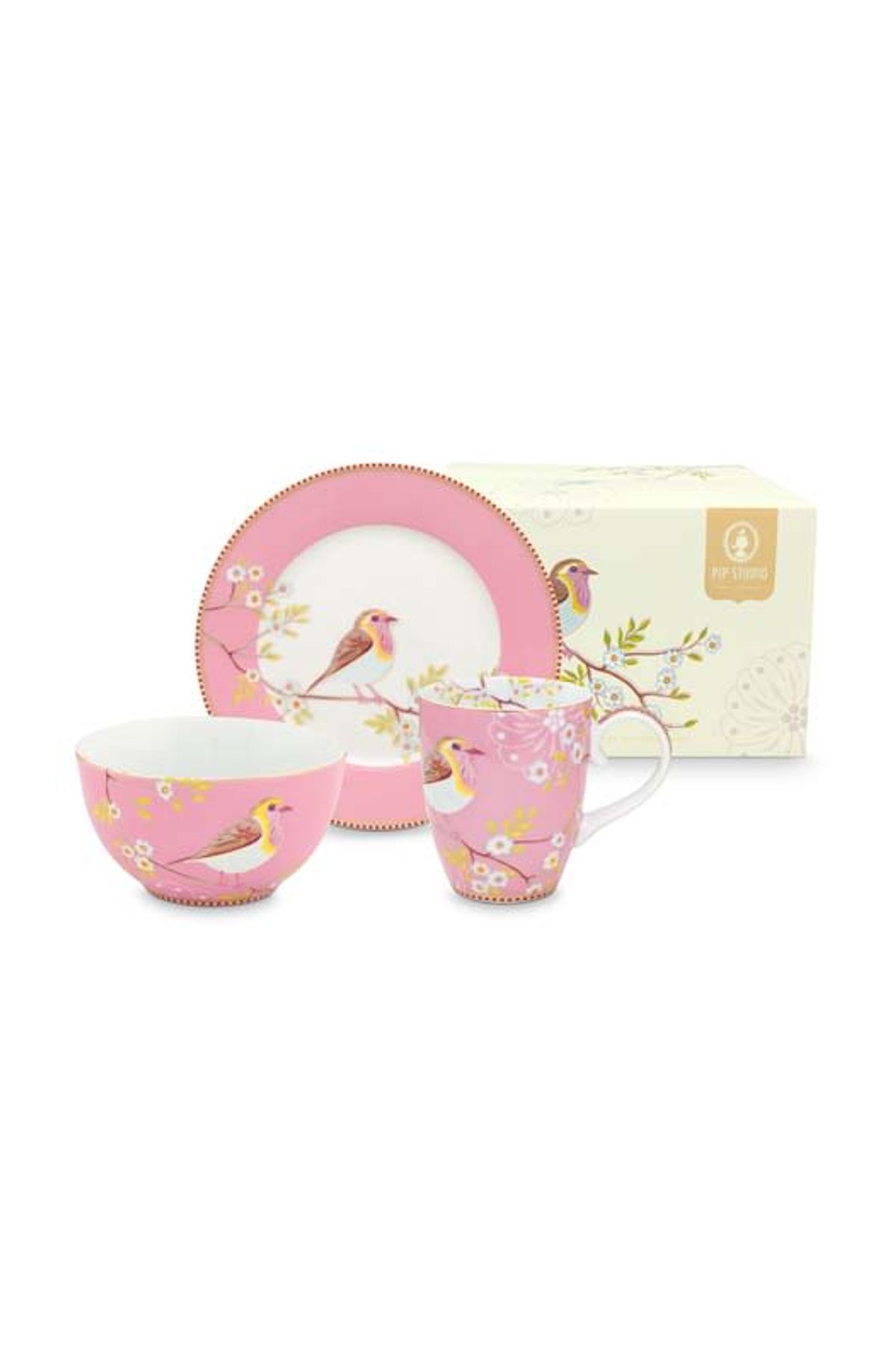 Set/3 Breakfast Set Early Bird Pink