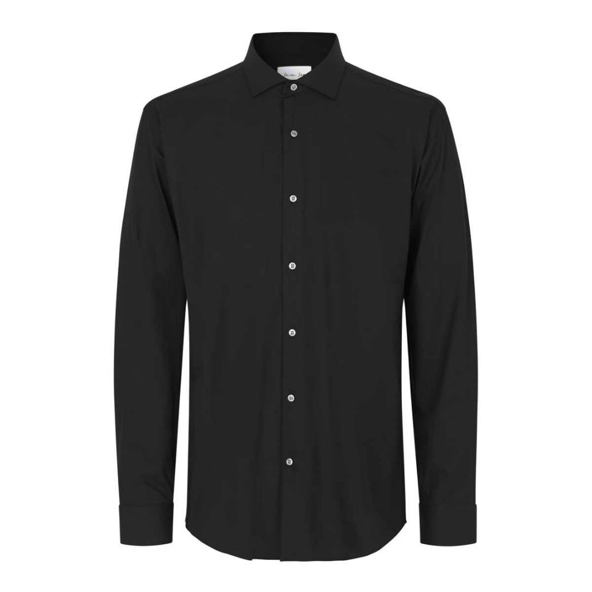 Seven Seas Hybrid Skjorte Modern Fit S50 Black_49/50-4xl