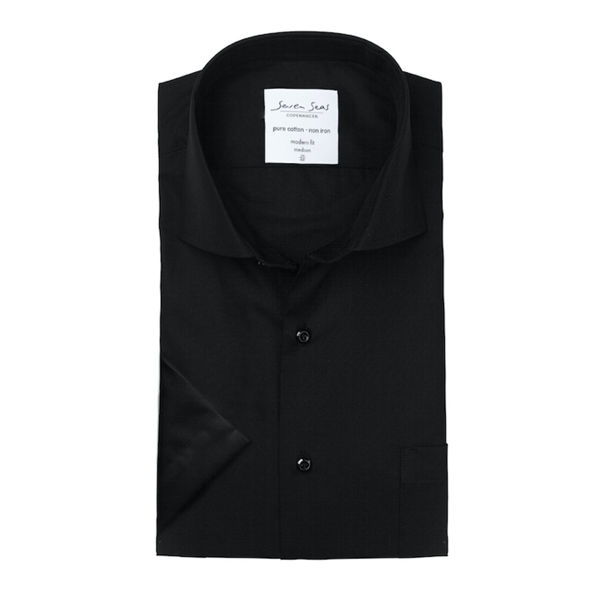 Seven Seas Kortærmet Skjorte Modern Fit Ss410 Black-39 / Medium