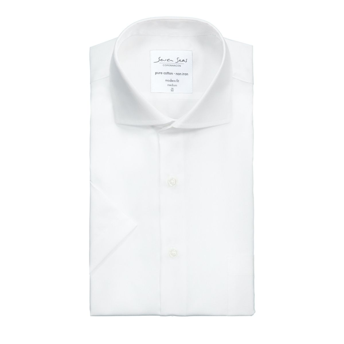 Seven Seas Kortærmet Skjorte Modern Fit Ss410 White-38 / Small