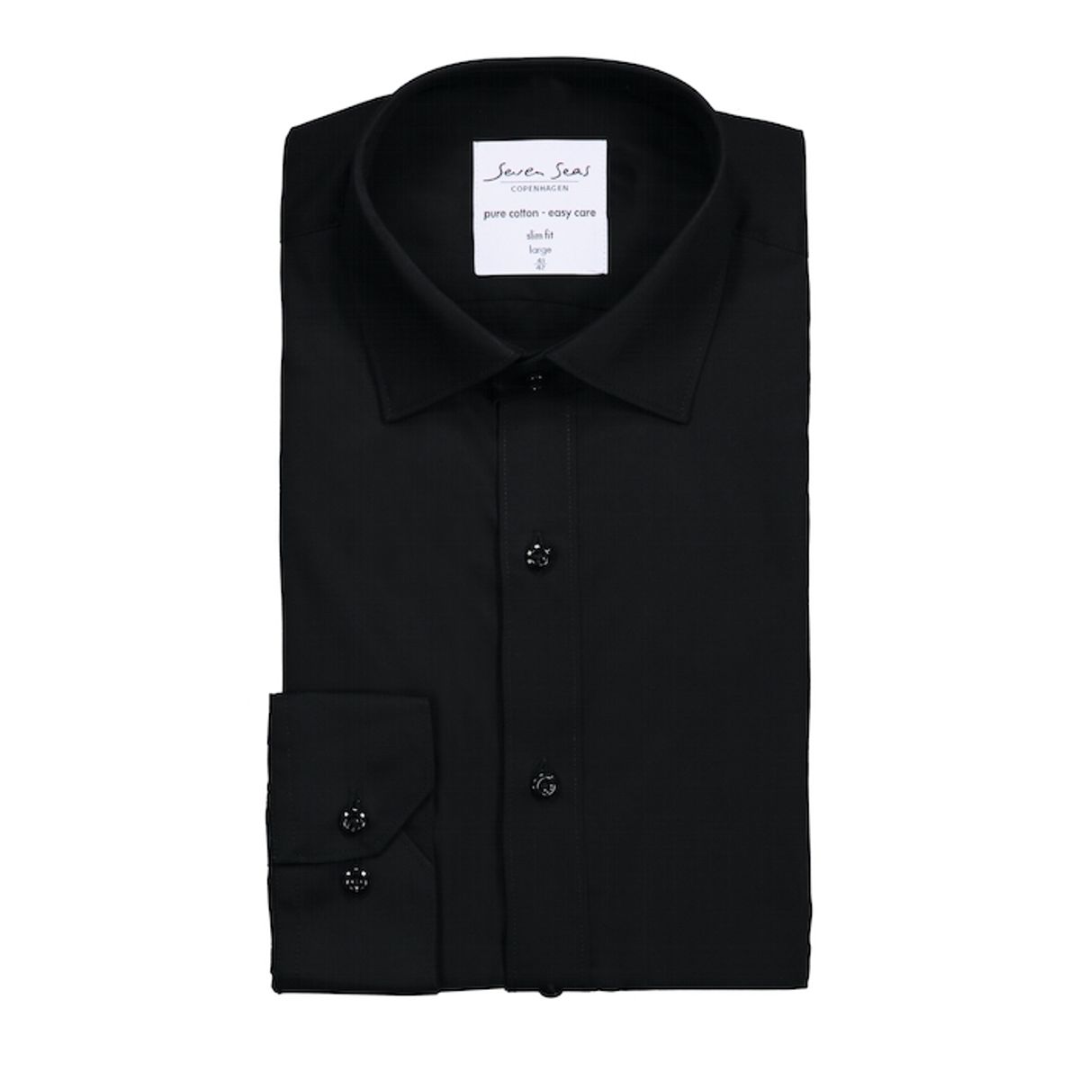 Seven Seas Skjorte Slim Fit Ss402 Black_37/38-s