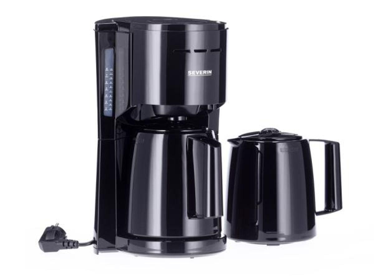 Severin - Kaffemaskine med 2 termokander 1000 watt Sort