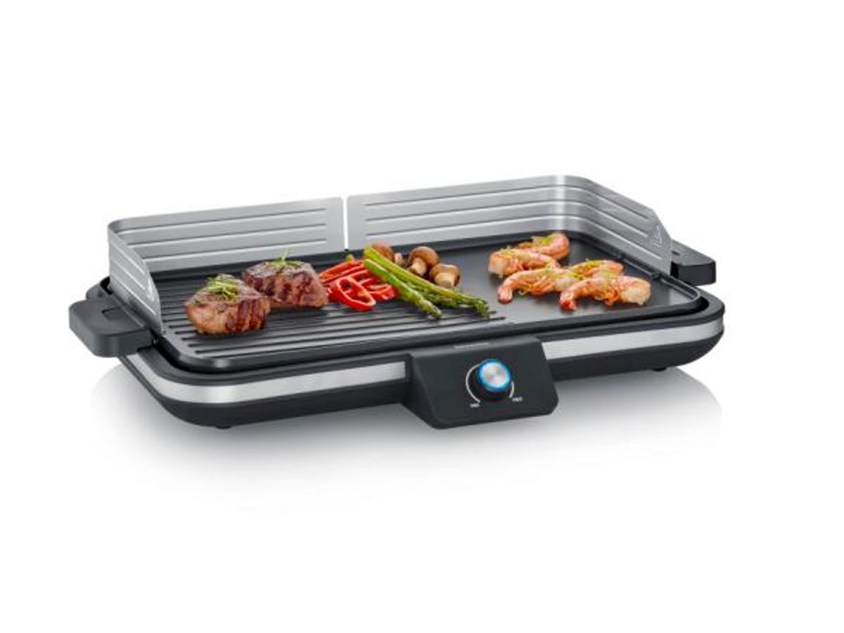 Severin - Plancha Elbordgrill 60,8 x 37,2 x 10 cm 2300 watt Sort/Blank stål