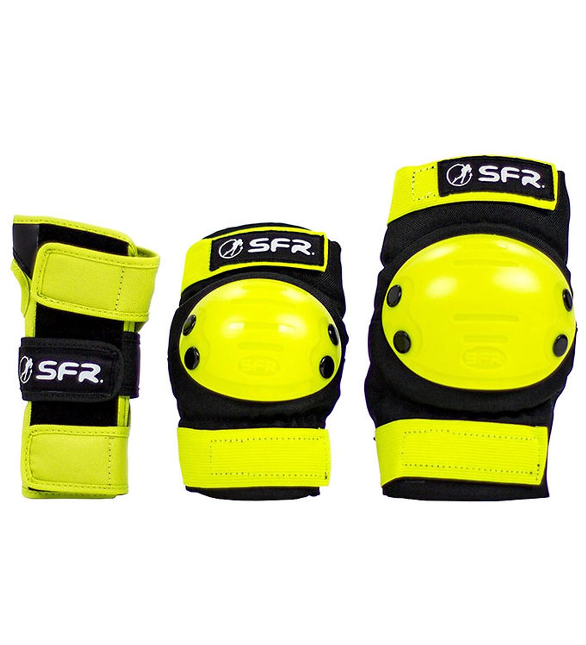 SFR Beskyttelsessæt - Youth Ramp Triple Pad Set - Sort/Lime