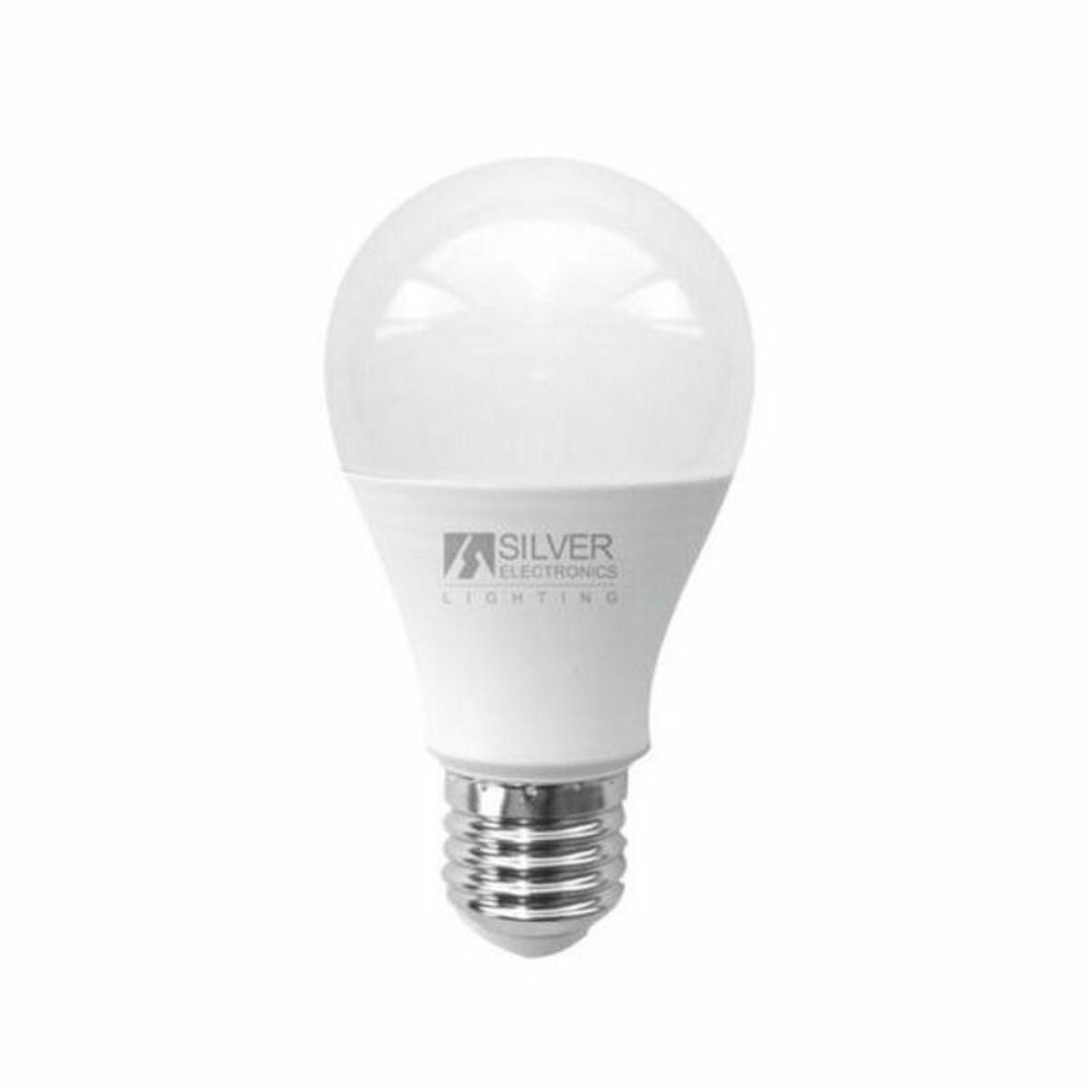 Sfærisk LED pære Silver Electronics ECO E27 15W Hvidt lys 3000K