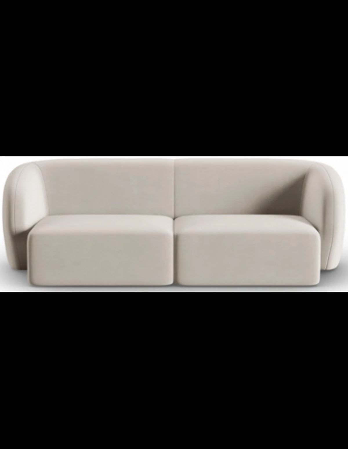 Shane 2-personers sofa i velour B184 x D85 cm - Beige