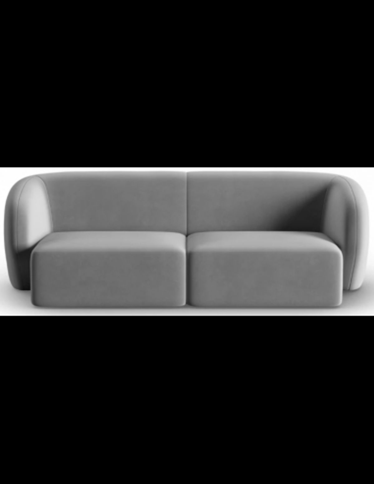 Shane 2-personers sofa i velour B184 x D85 cm - Grå