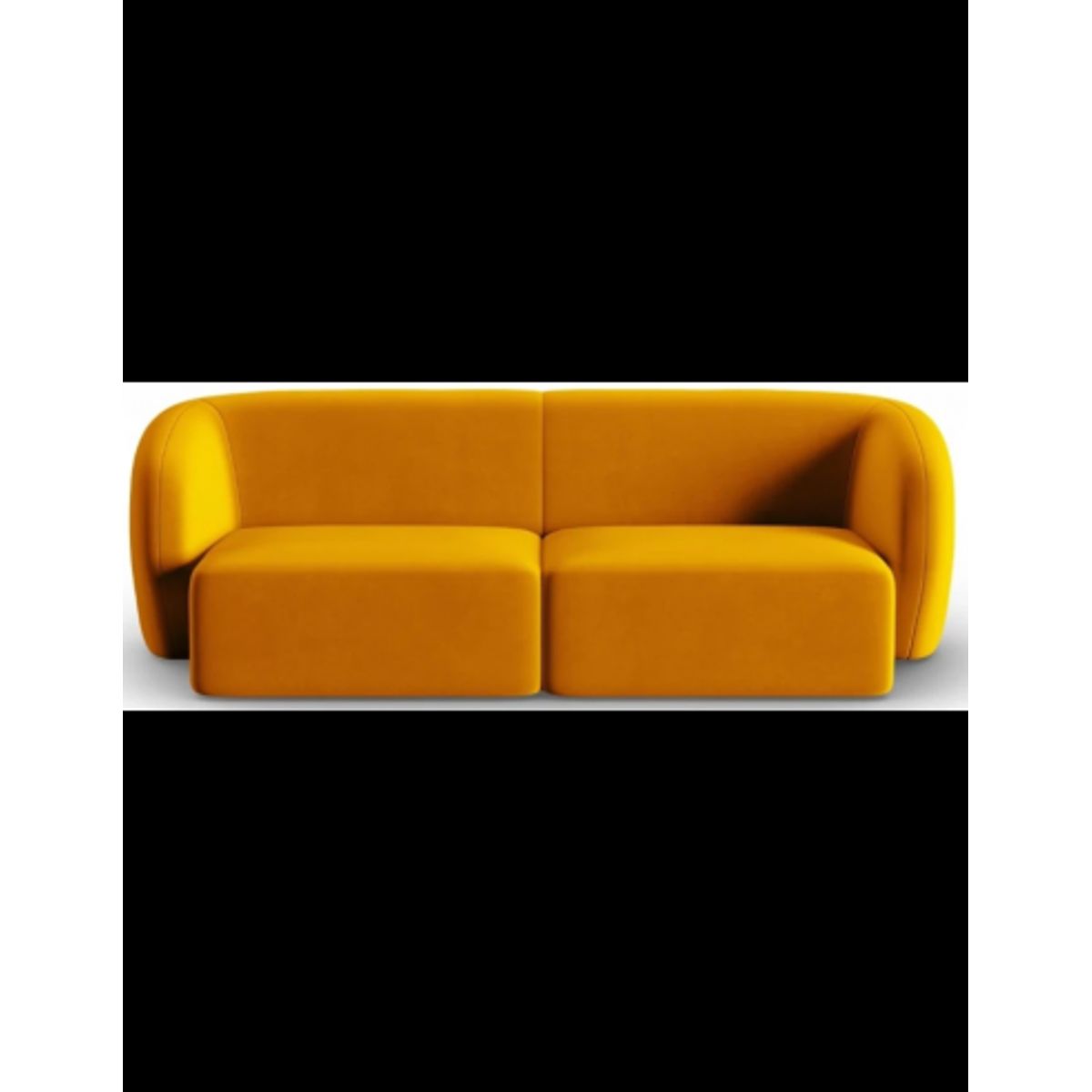 Shane 2-personers sofa i velour B184 x D85 cm - Gul