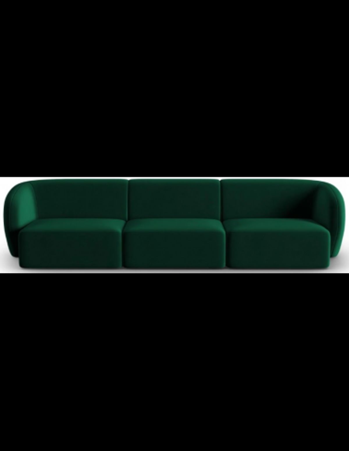 Shane 3-personers sofa i velour B259 x D85 cm - Flaskegrøn