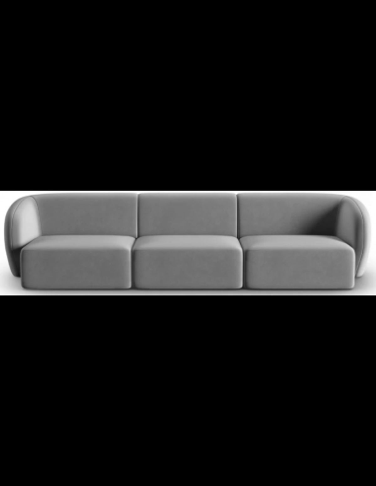 Shane 3-personers sofa i velour B259 x D85 cm - Grå