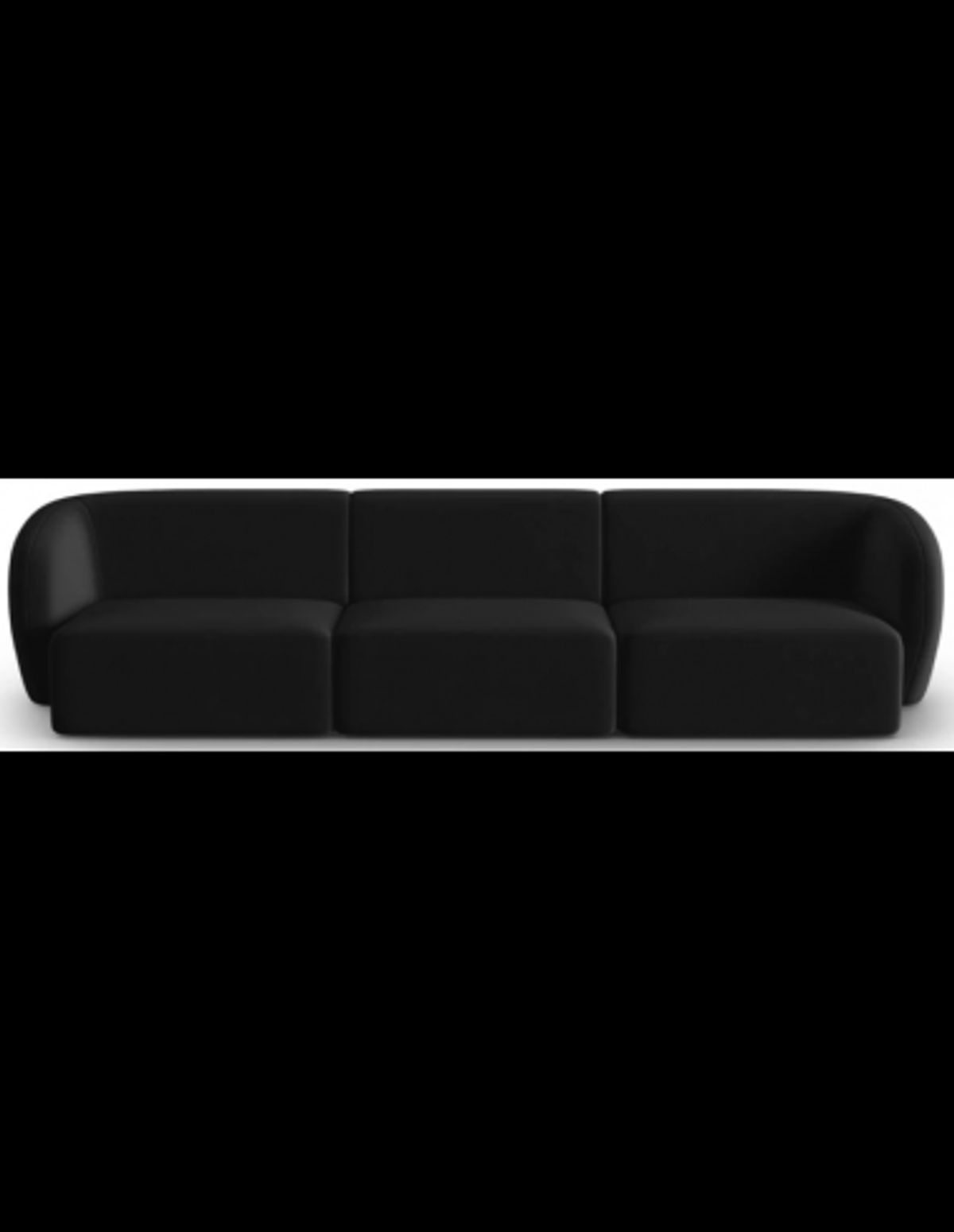 Shane 3-personers sofa i velour B259 x D85 cm - Sort