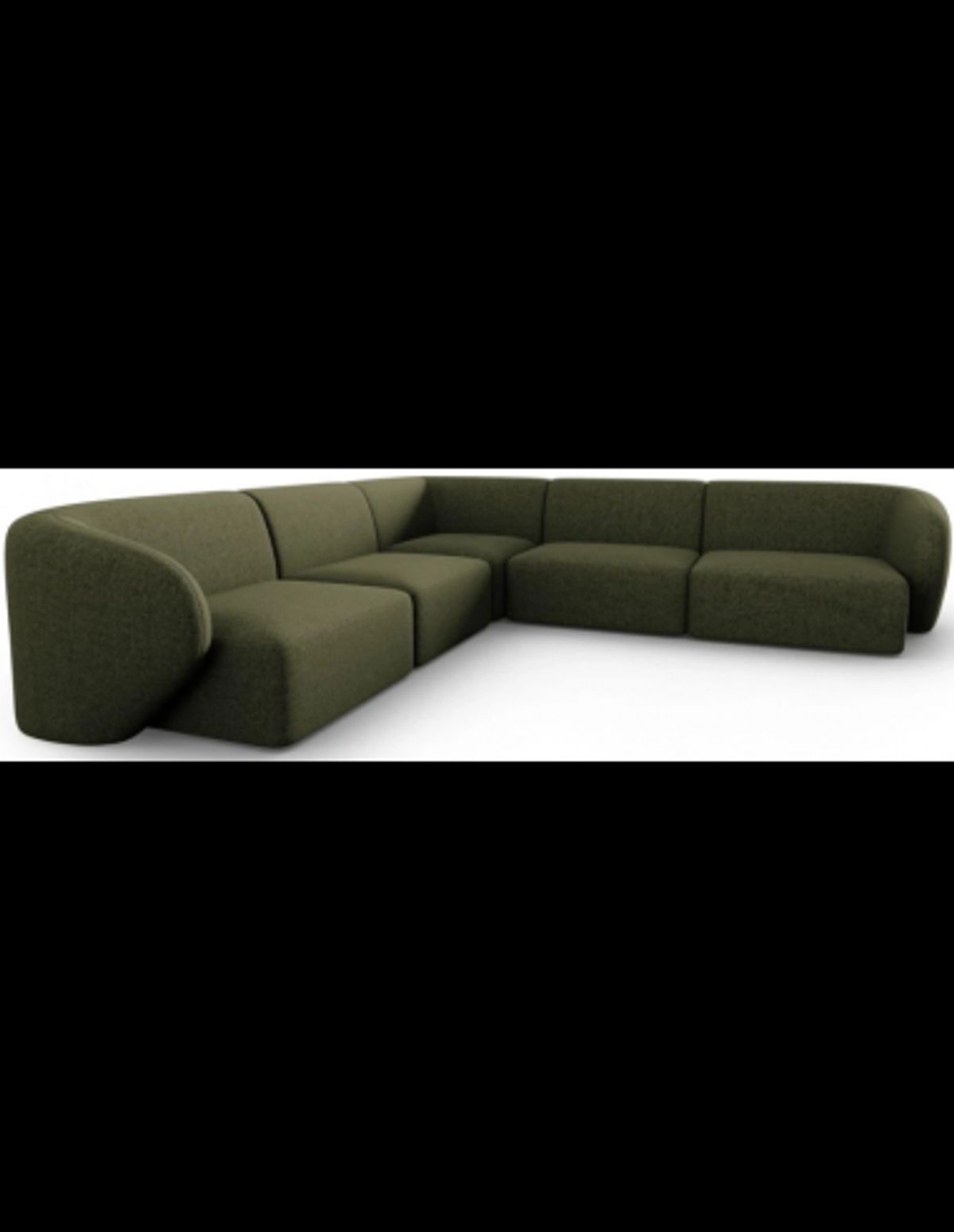 Shane Hjørnesofa i chenille B252 x D252 cm - Grøn