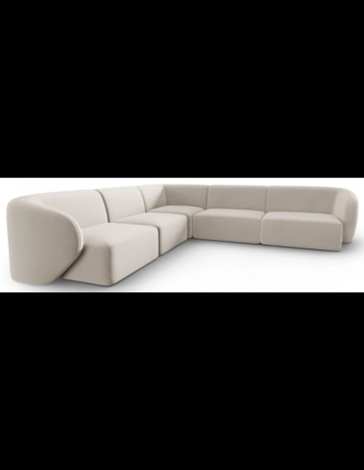 Shane Hjørnesofa i velour B252 x D252 cm - Beige