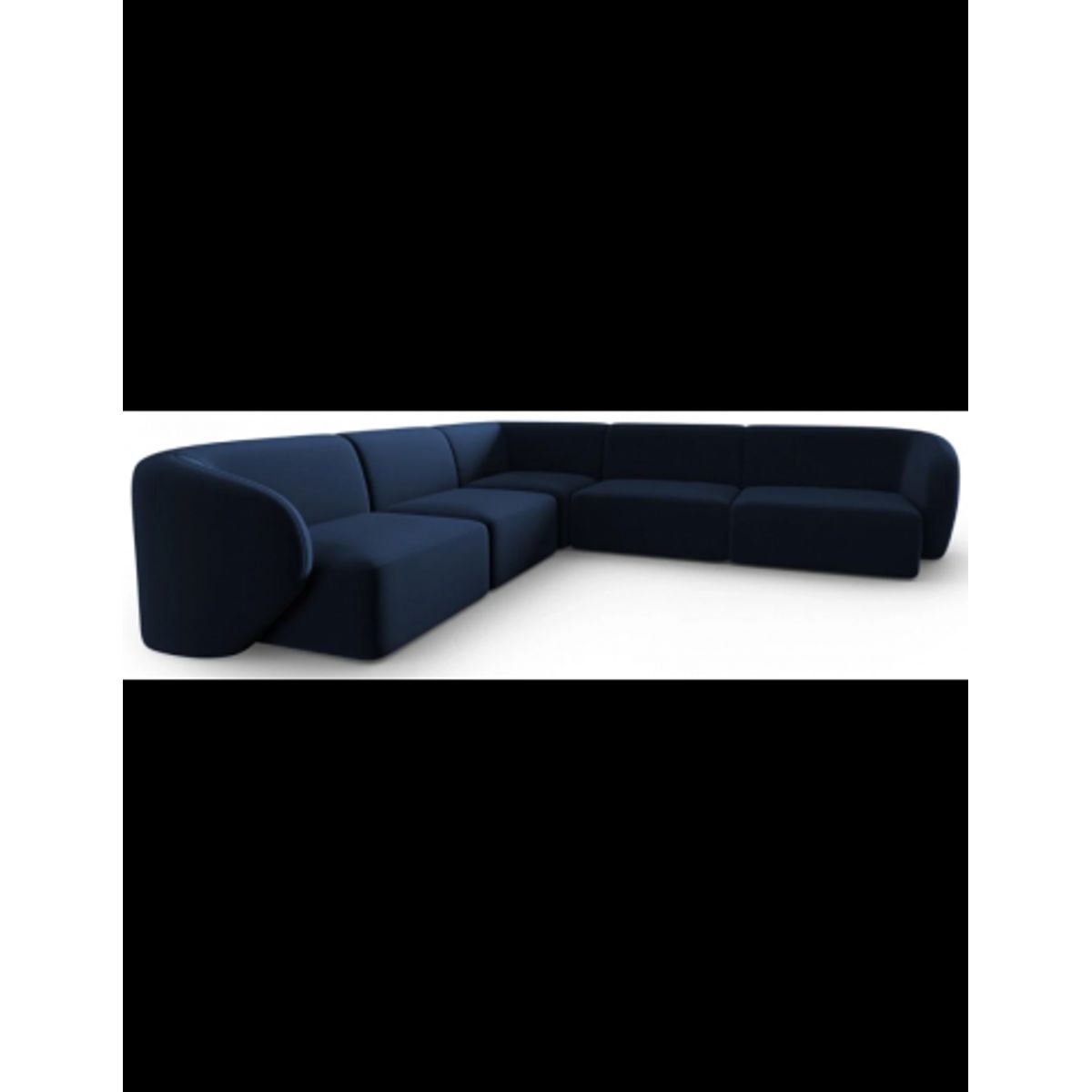 Shane Hjørnesofa i velour B252 x D252 cm - Blå