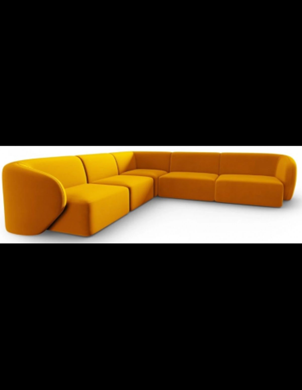 Shane Hjørnesofa i velour B252 x D252 cm - Gul