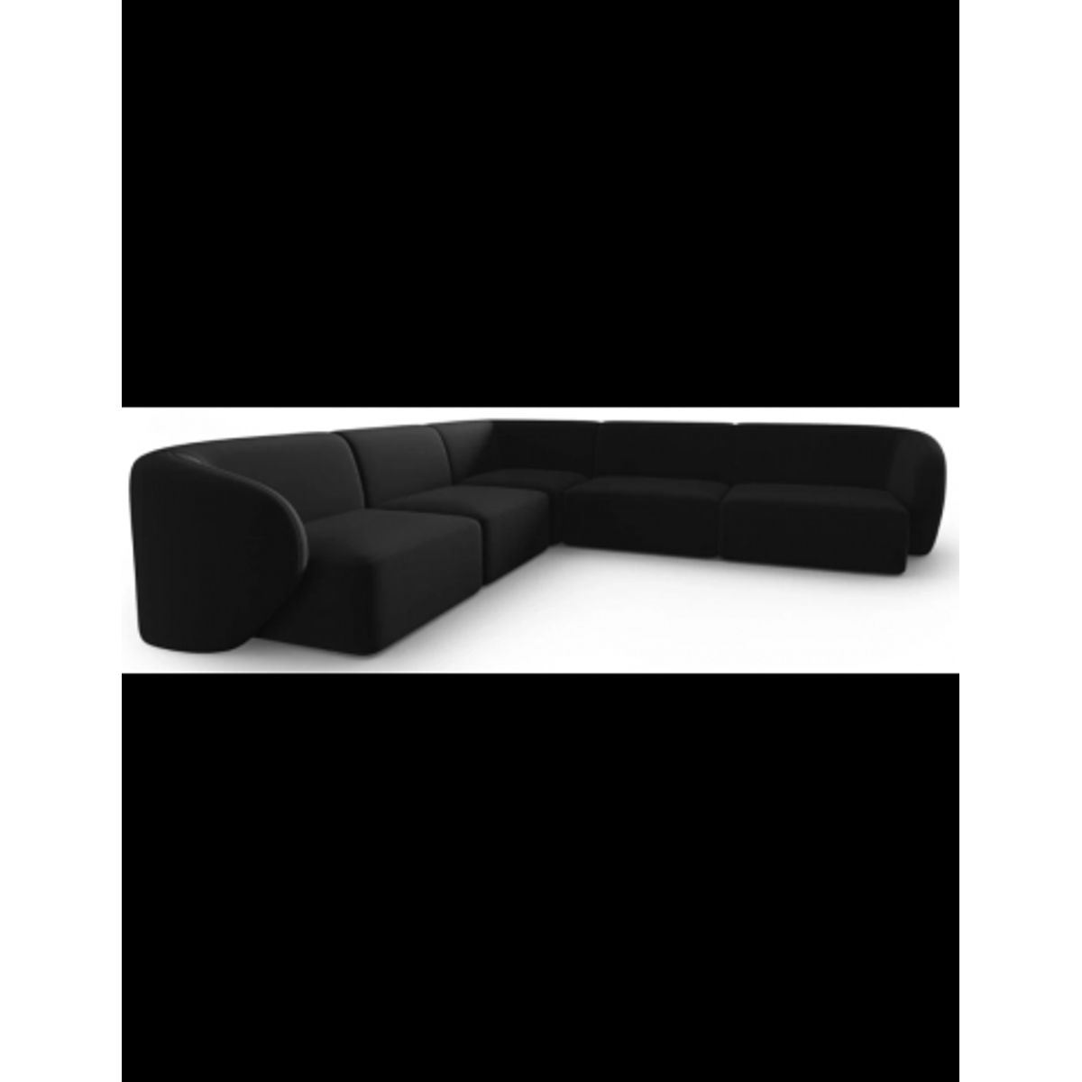 Shane Hjørnesofa i velour B252 x D252 cm - Sort