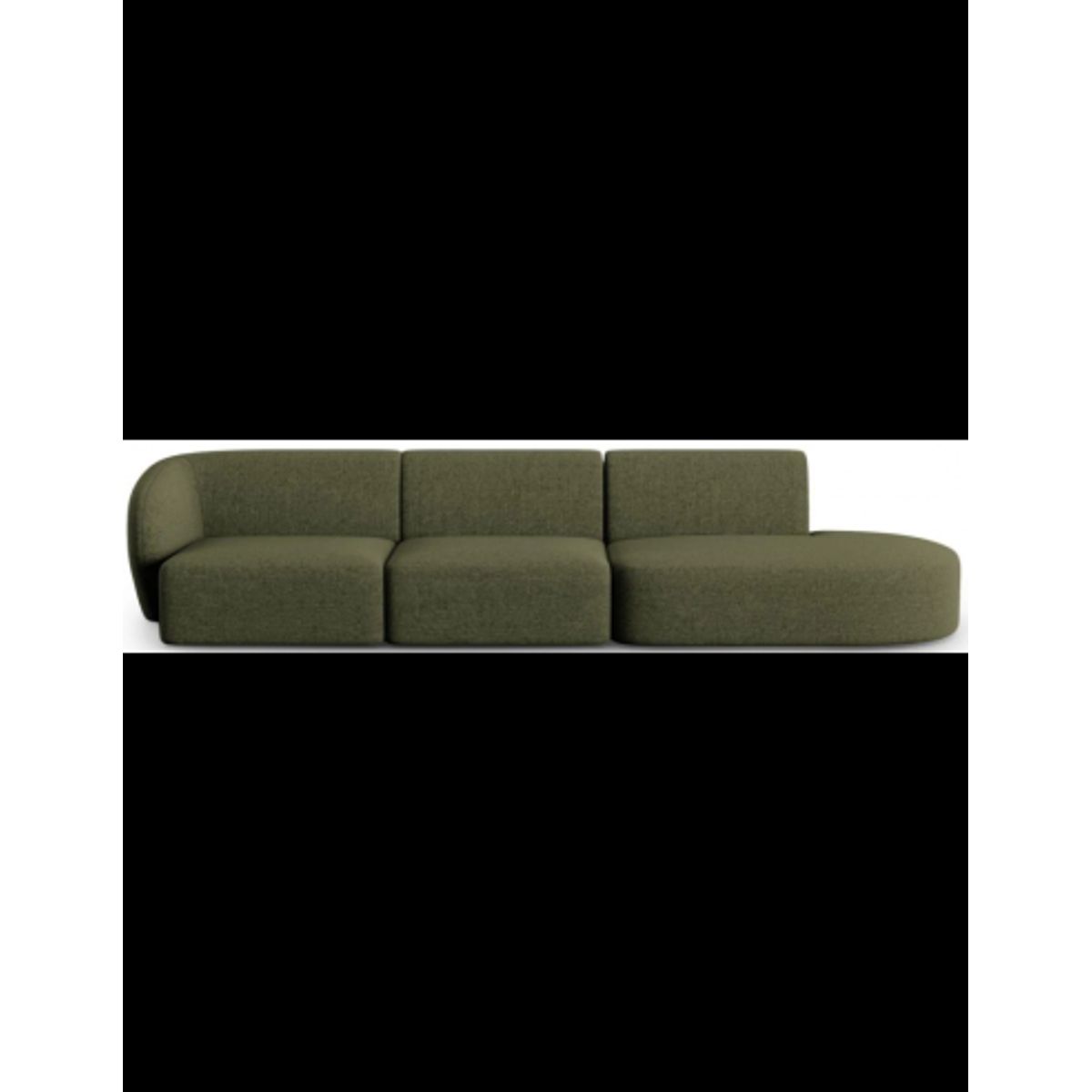 Shane højrevendt 4-personers sofa i chenille B302 x D85 cm - Grøn