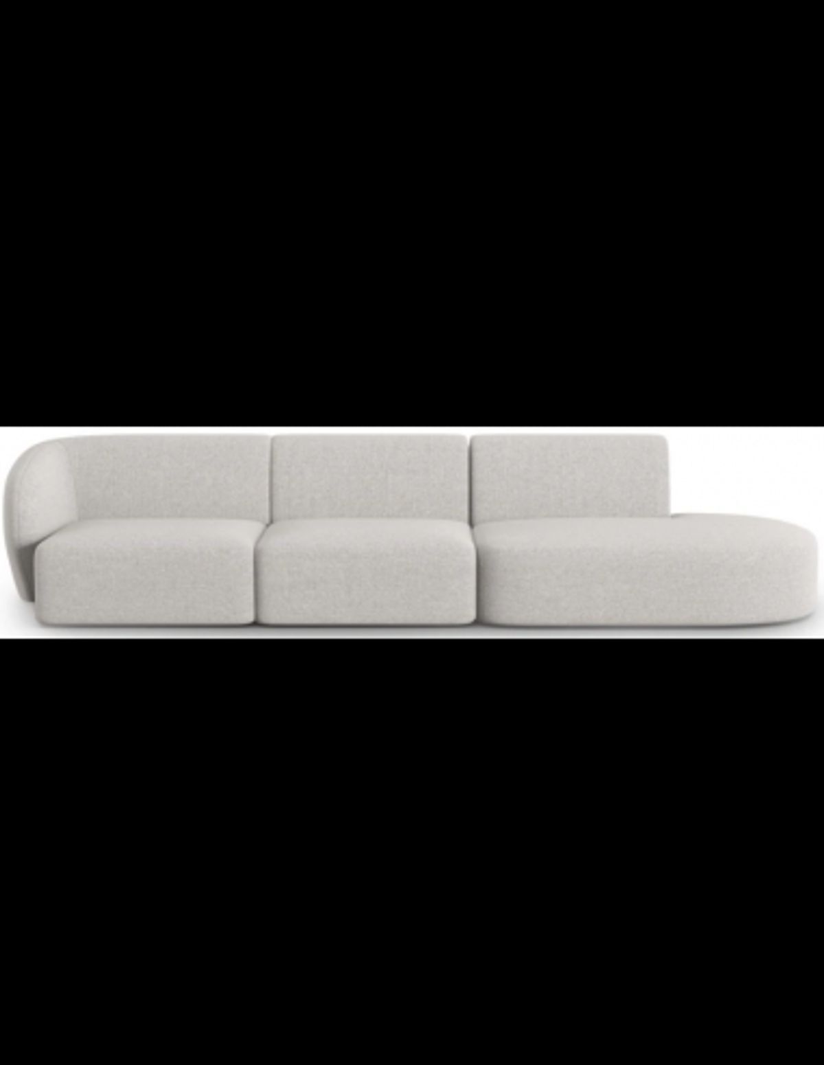 Shane højrevendt 4-personers sofa i chenille B302 x D85 cm - Sølvgrå