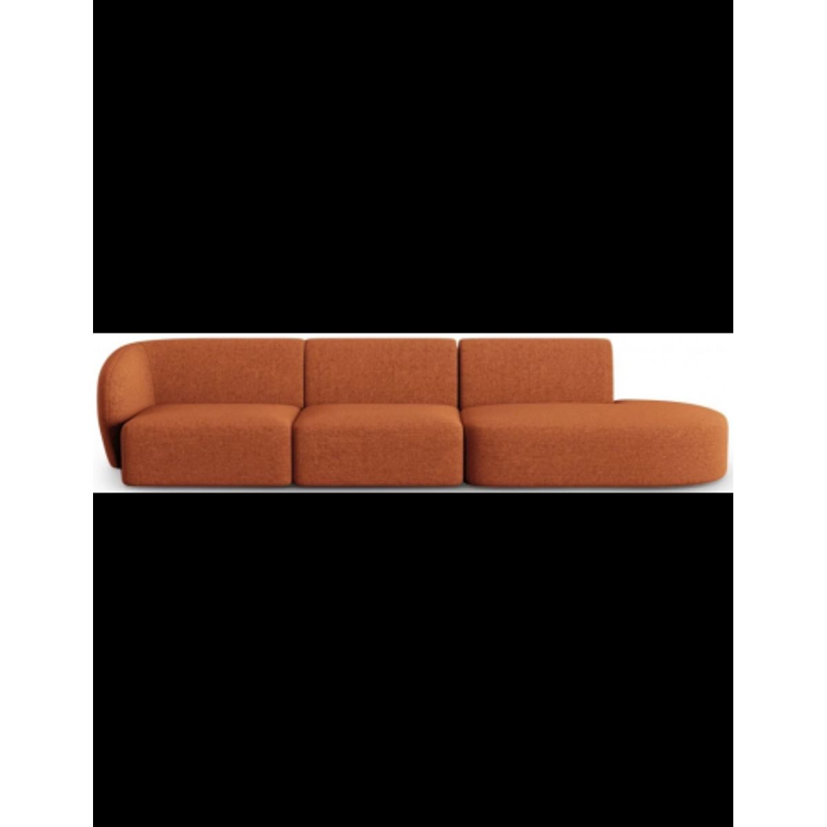 Shane højrevendt 4-personers sofa i chenille B302 x D85 cm - Terracotta