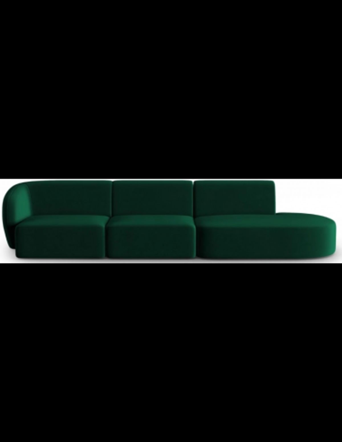 Shane højrevendt 4-personers sofa i velour B302 x D85 cm - Flaskegrøn