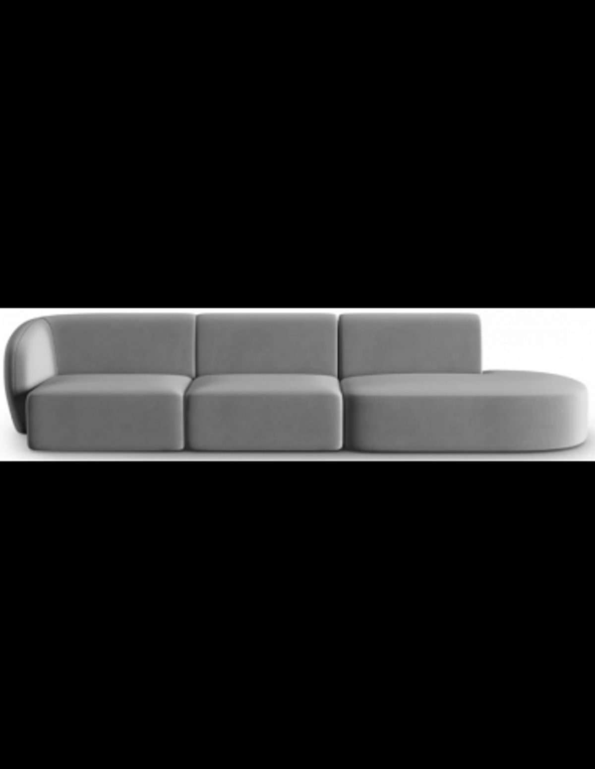 Shane højrevendt 4-personers sofa i velour B302 x D85 cm - Grå