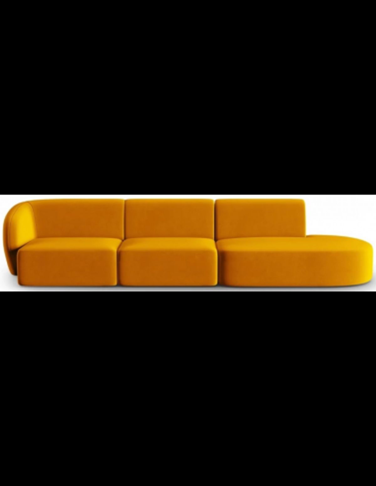 Shane højrevendt 4-personers sofa i velour B302 x D85 cm - Gul