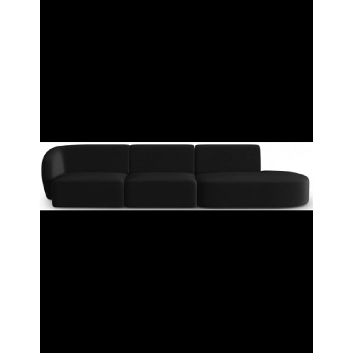 Shane højrevendt 4-personers sofa i velour B302 x D85 cm - Sort