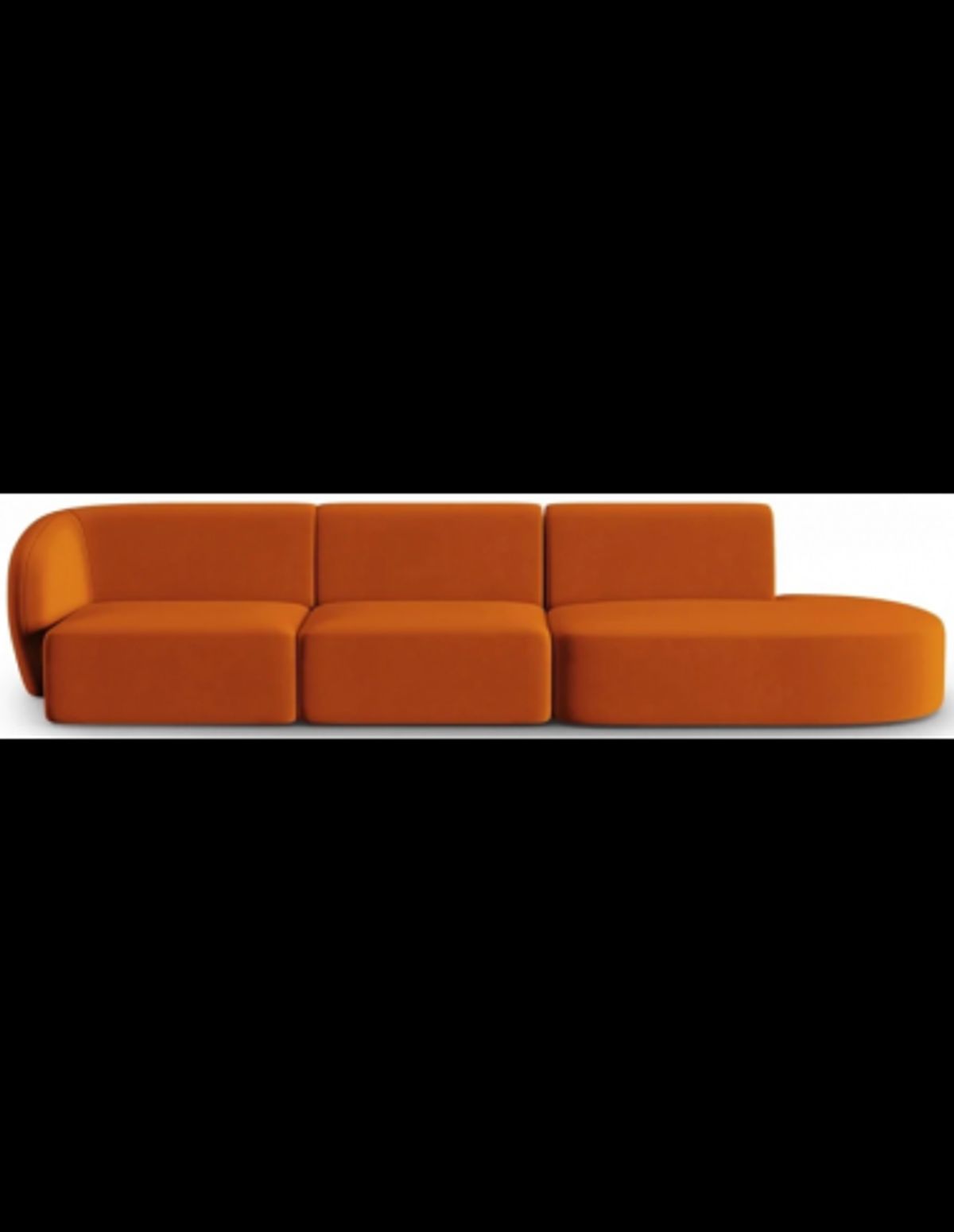 Shane højrevendt 4-personers sofa i velour B302 x D85 cm - Terracotta