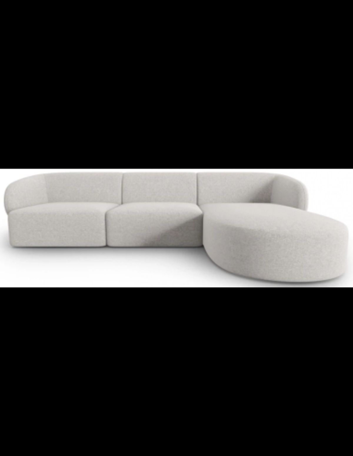 Shane højrevendt chaiselong sofa i chenille B259 x D155 cm - Sølvgrå