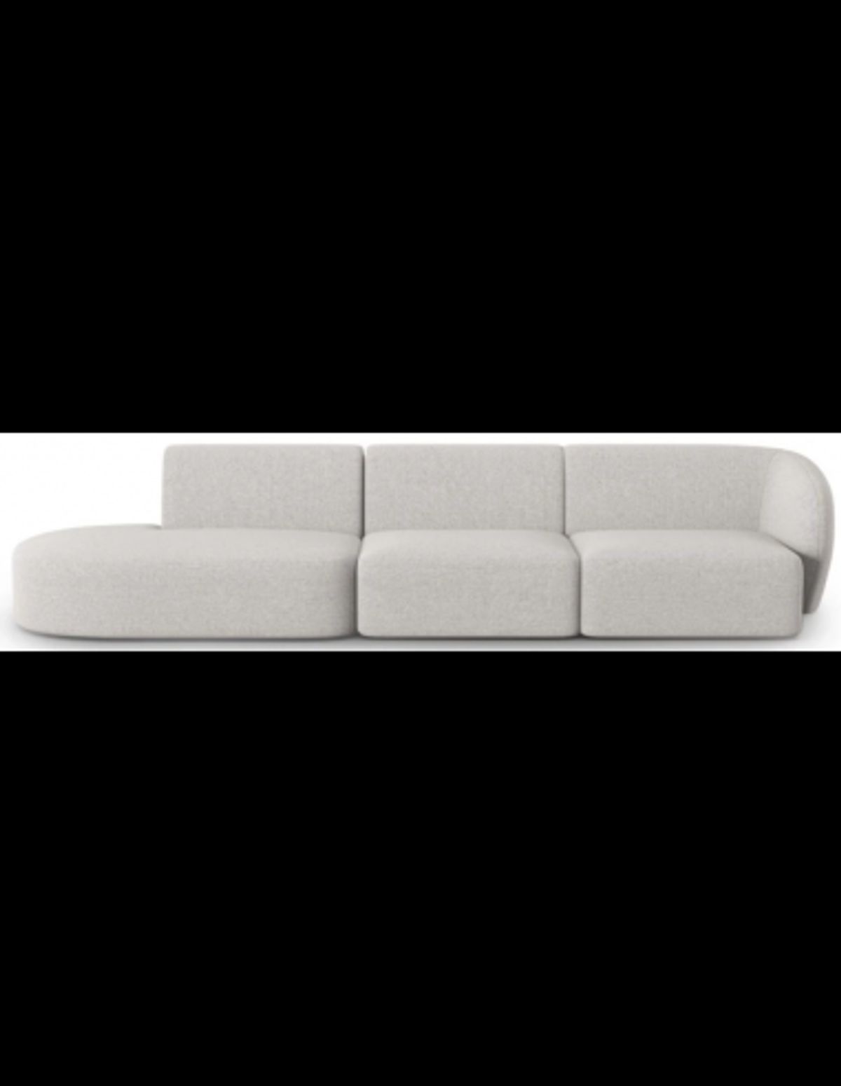 Shane venstrevendt 4-personers sofa i chenille B302 x D85 cm - Sølvgrå