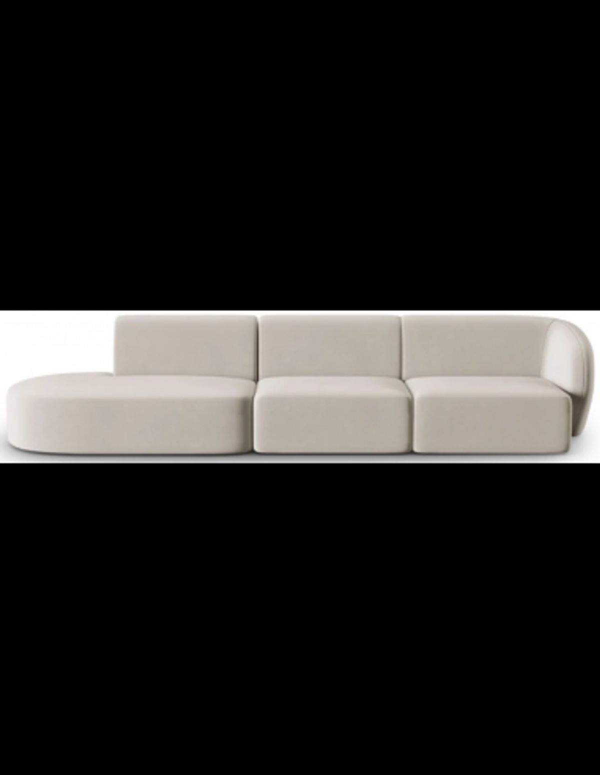 Shane venstrevendt 4-personers sofa i velour B302 x D85 cm - Beige