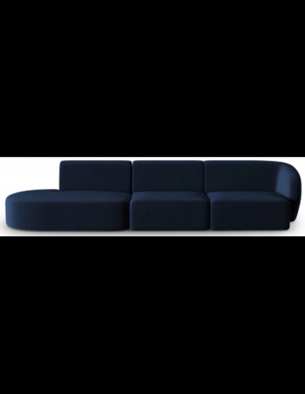 Shane venstrevendt 4-personers sofa i velour B302 x D85 cm - Blå