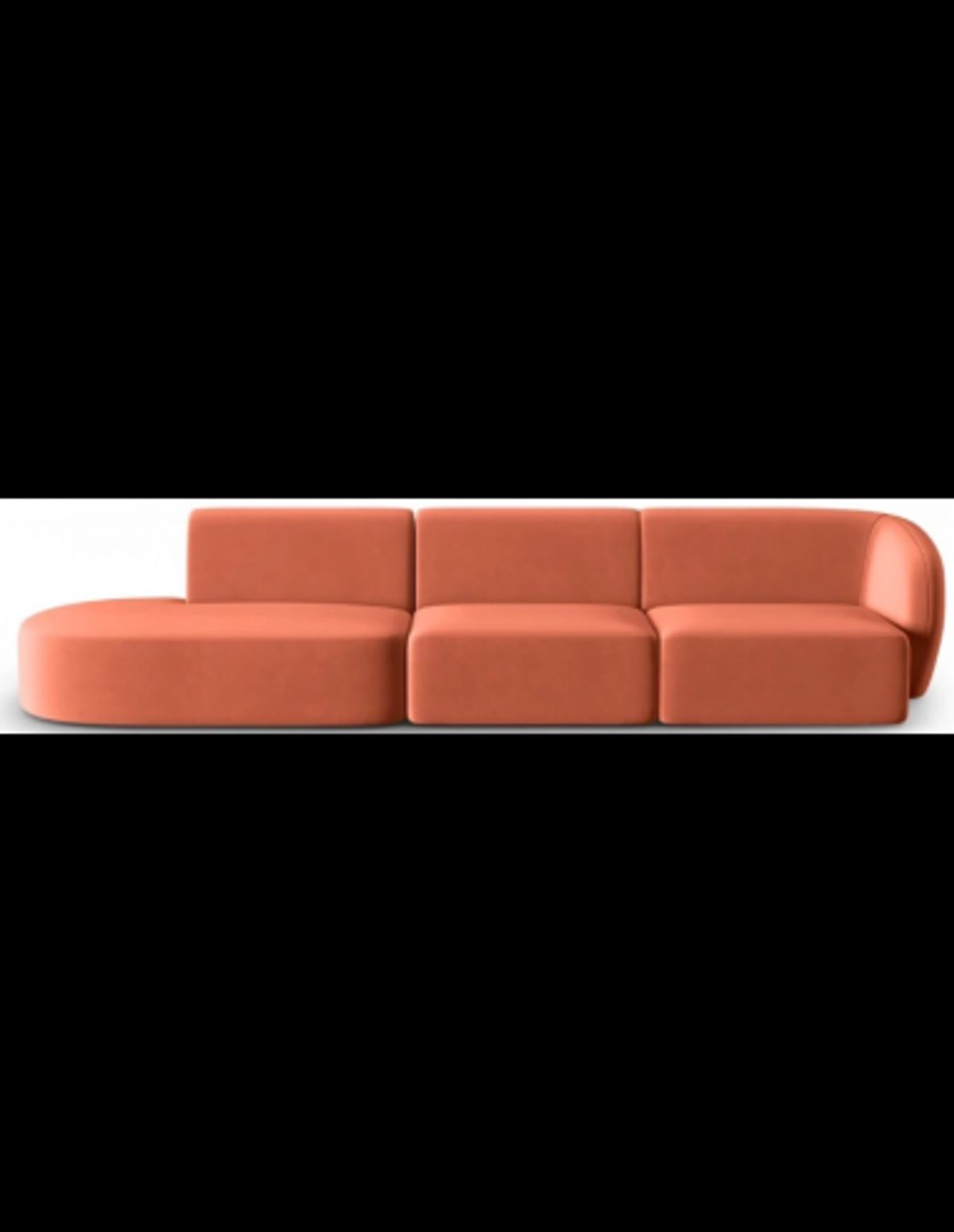 Shane venstrevendt 4-personers sofa i velour B302 x D85 cm - Koralrød