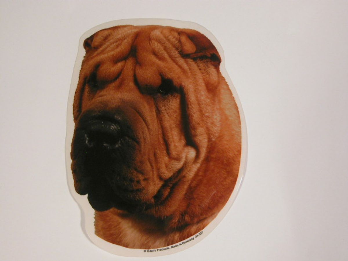 Shar Pei, hv. Vælg: klistermærke, nøglering, mm