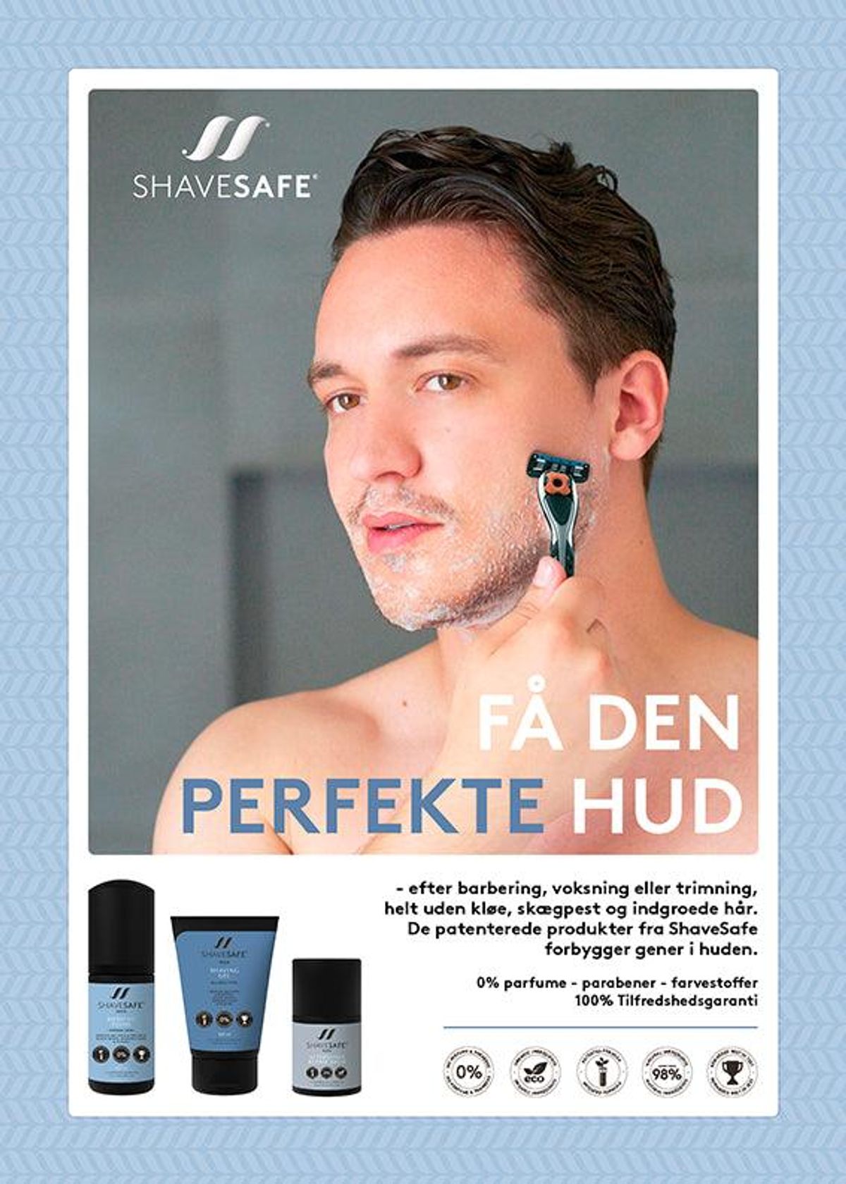 SHAVESAFE PRØVEPAKKE: 50ml Gel 1 x Razor - MAN