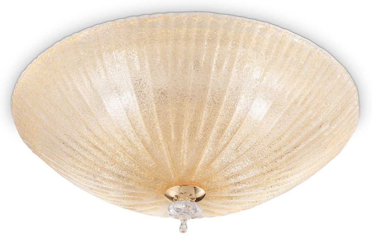 Shell, Loftslampe, E27 max 3 x 60W, E27, rav/hvid, glas, Ø400xH120mm