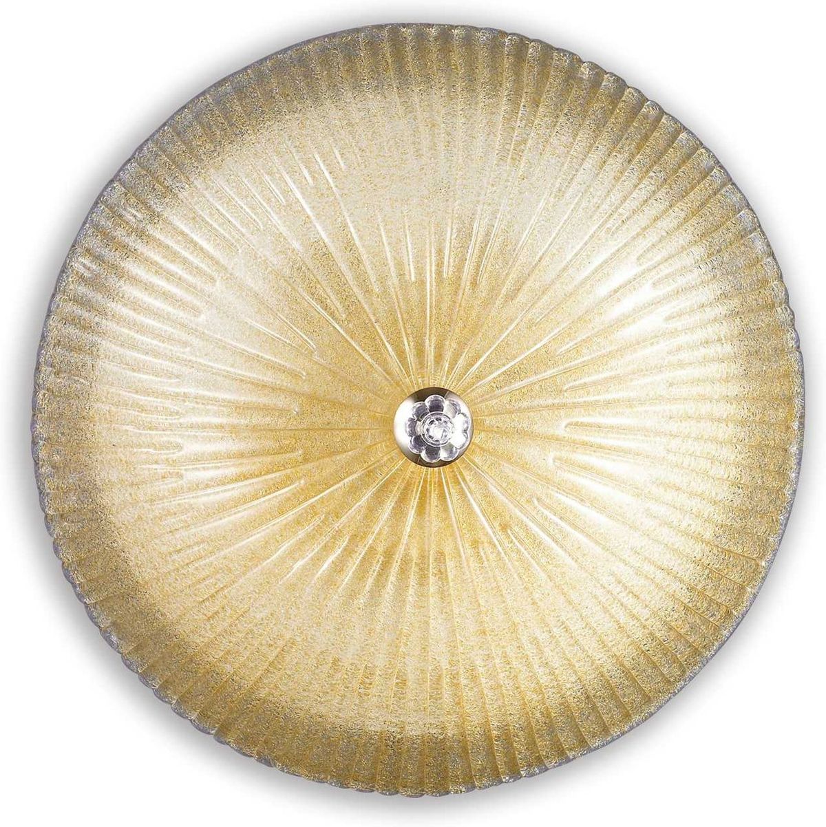 Shell, Loftslampe, E27 max 6 x 60W, E27, rav/hvid, glas, Ø600xH200mm