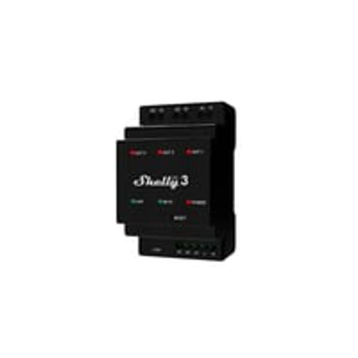 Shelly Pro 3, WiFi-styret 3-kanals rel, 3x16A, 48A max, potentialfrie kontaktst, DIN-skinne