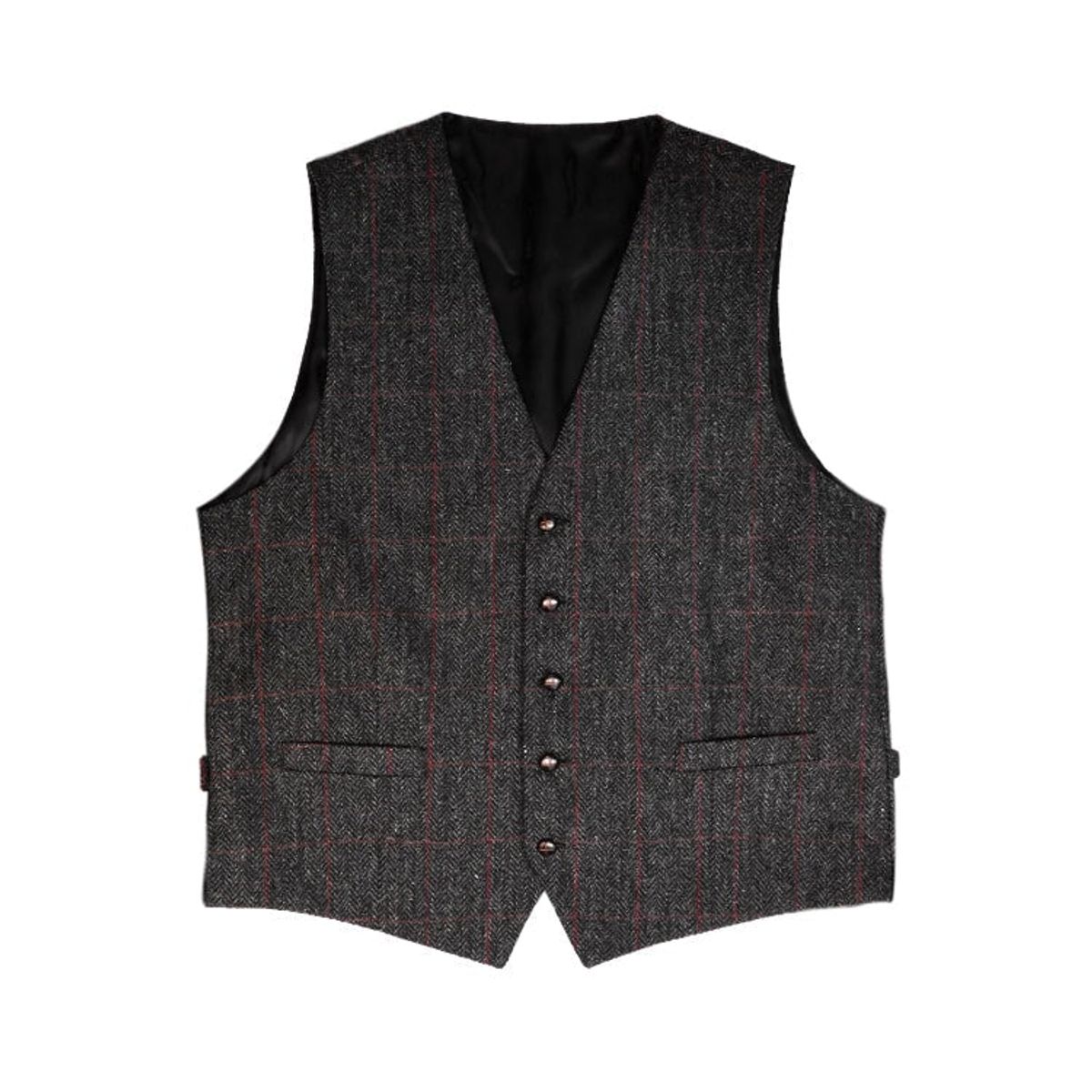 Shetland Tweed Formal Waistcoat, vest, antracitgrå - 3XL